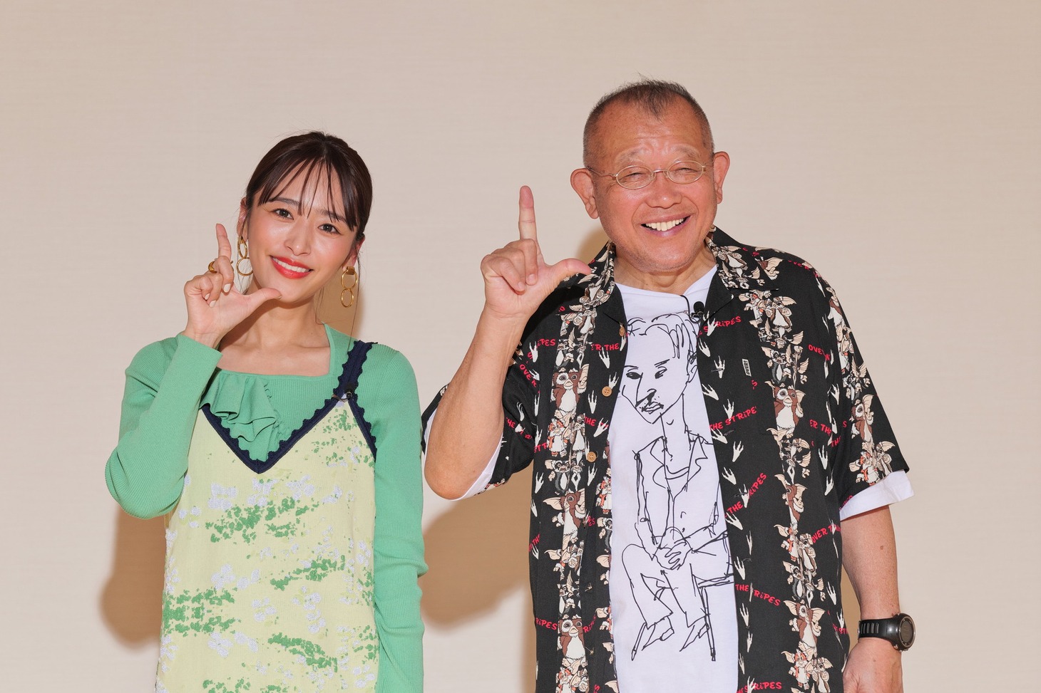 「無学 鶴の間」第12回にゲスト出演した近藤千尋（左）と笑福亭鶴瓶。