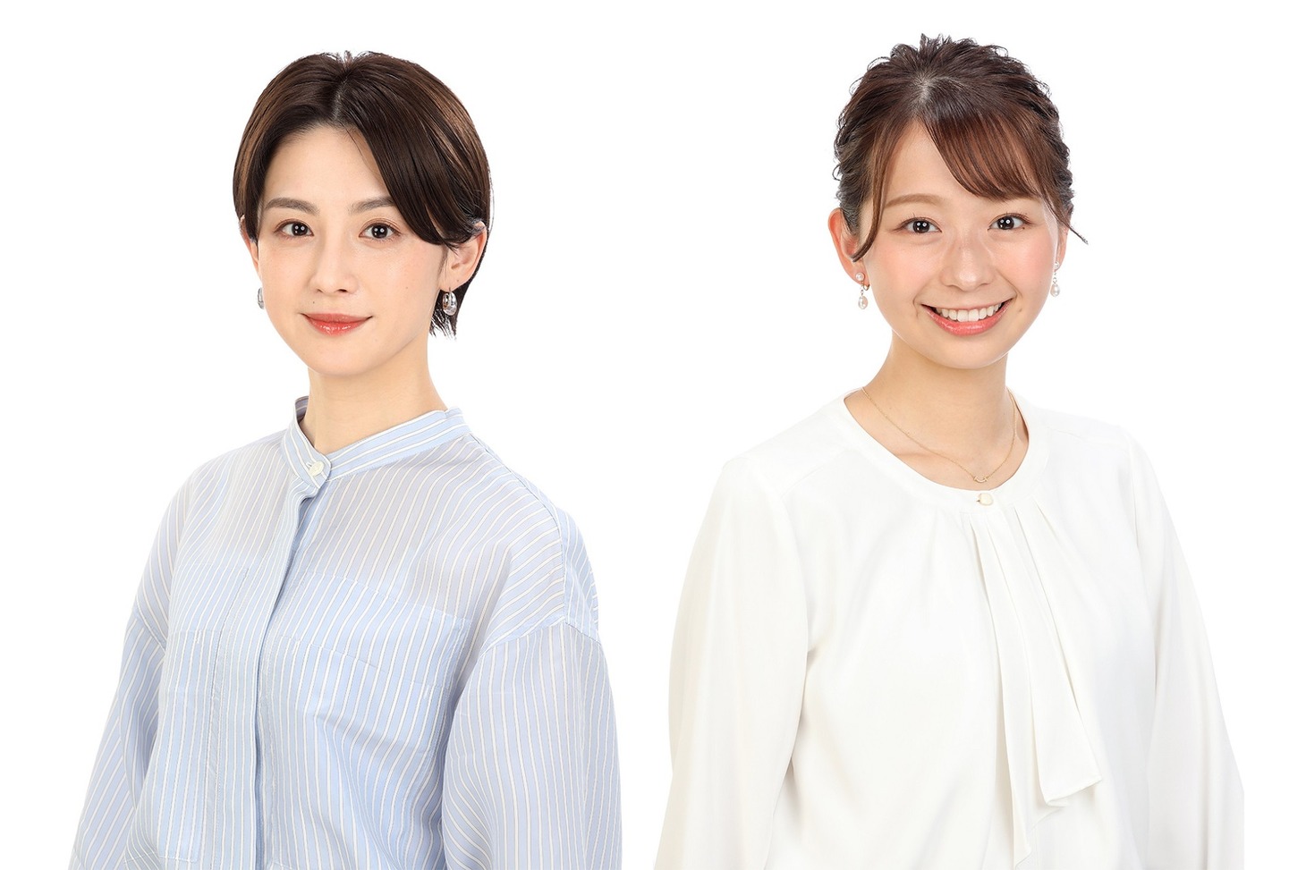 左から、宮司愛海アナ、小室瑛莉子アナ。(c)フジテレビ