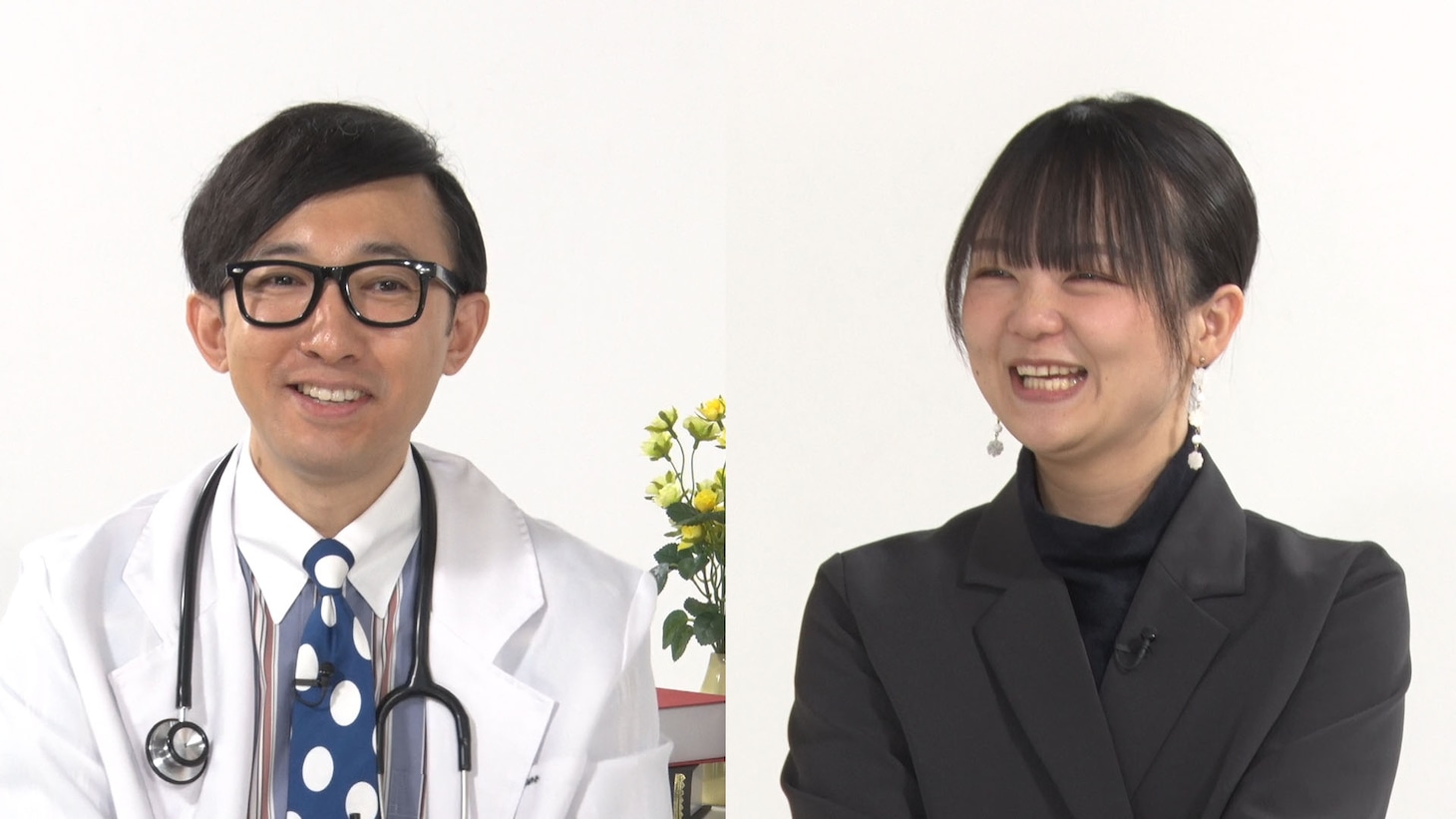 こがけん（左）とゲストの蛙亭イワクラ（右）。