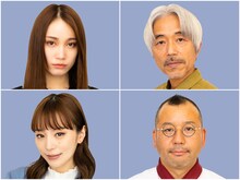 「波よ聞いてくれ」に出演する（上段左から）中村ゆりか、小市慢太郎、（下段左から）平野綾、バイきんぐ西村。(c)テレビ朝日