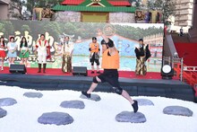 竜神池に挑むハリウッドザコシショウ。