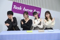 「Task have Fun Diary」に出演するオジンオズボーン篠宮（左端）とTask have Fun。(c)テレビ朝日