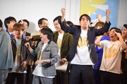 「第5回ナルゲキ最強決定戦」で優勝した瞬間のさすらいラビー。