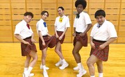 左から、くりぃむしちゅー上田、田中樹、アンガールズ田中、副島淳、インポッシブルひるちゃん。(c)テレビ朝日