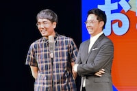 シアターマーキュリー新宿のこけら落とし公演でトリを務めた、おぎやはぎ。