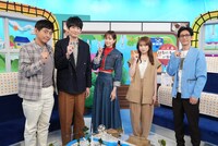 左から博多華丸・大吉、桐谷美玲、秋元真夏、アンタッチャブル柴田。(c)日本テレビ