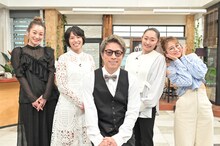 左から、西山茉希、松本薫、ロンドンブーツ1号2号・田村淳、安藤美姫、鈴木奈々。(c)TBS