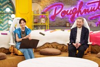 鷲見玲奈とフットボールアワー岩尾。(c)CBC