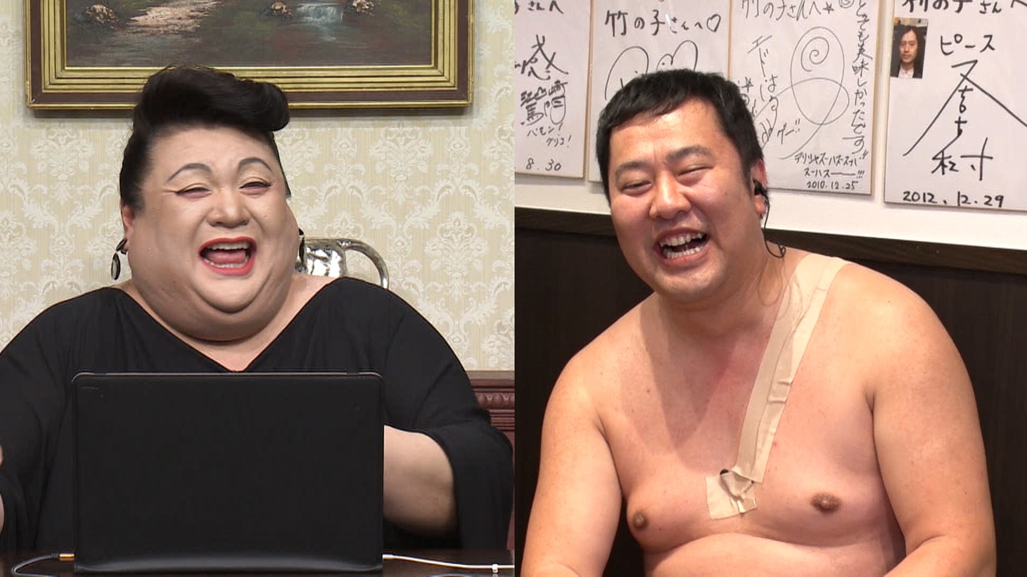 左からマツコ・デラックス、とにかく明るい安村。(c)日本テレビ