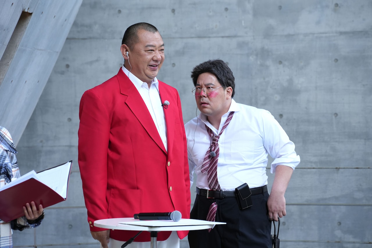 「お笑いの原点」はんにゃ.金田、和田まんじゅう、市川刺身が酔っぱらい演技しながらクイズ