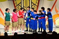 「マジで勘弁！けびた君」「カベポスター・天才ピアニスト・フースーヤのワチャラチャ忍忍」合同記者会見の様子。