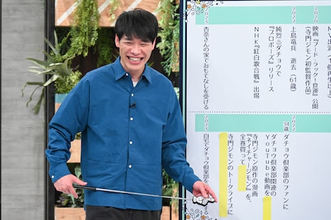 推し推され年表を紹介する麒麟・川島。