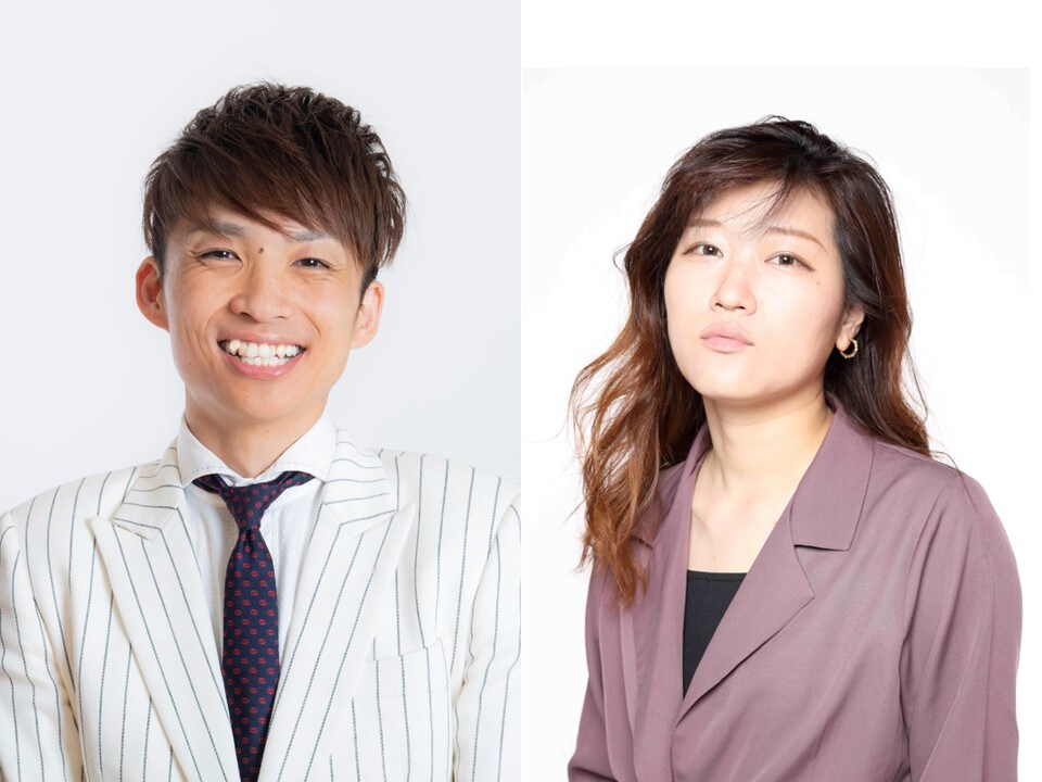 左からアインシュタイン河井、ヒコロヒー。