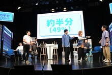 尼神インター渚に叱られるインディアンスきむ（右）。