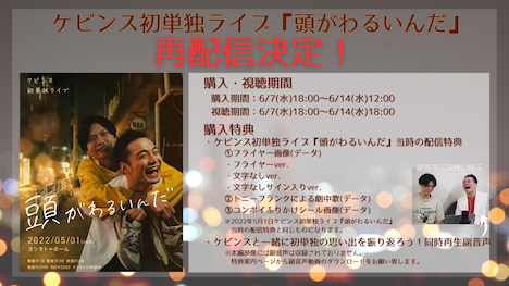 ケビンス単独ライブ「頭がわるいんだ」再配信特典