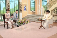 爆笑問題・太田、光代夫妻と黒柳徹子。(c)テレビ朝日