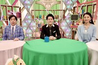 「ケーキのかわり」に出演する（左から）霜降り明星、小池栄子。(c)フジテレビ