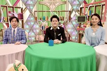 「ケーキのかわり」に出演する（左から）霜降り明星、小池栄子。(c)フジテレビ