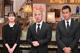 「探偵！ナイトスクープ」で初代局長・上岡龍太郎とのエピソードを語る3代目局長・松本人志（中央）。(c)ABCテレビ