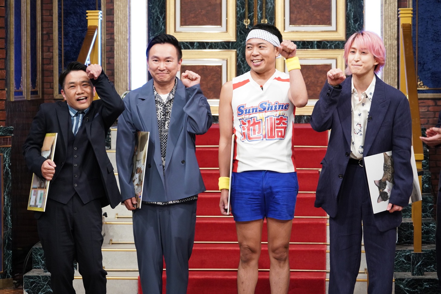 左から中川家・剛、かまいたち山内、サンシャイン池崎、佐久間大介。(c)日本テレビ