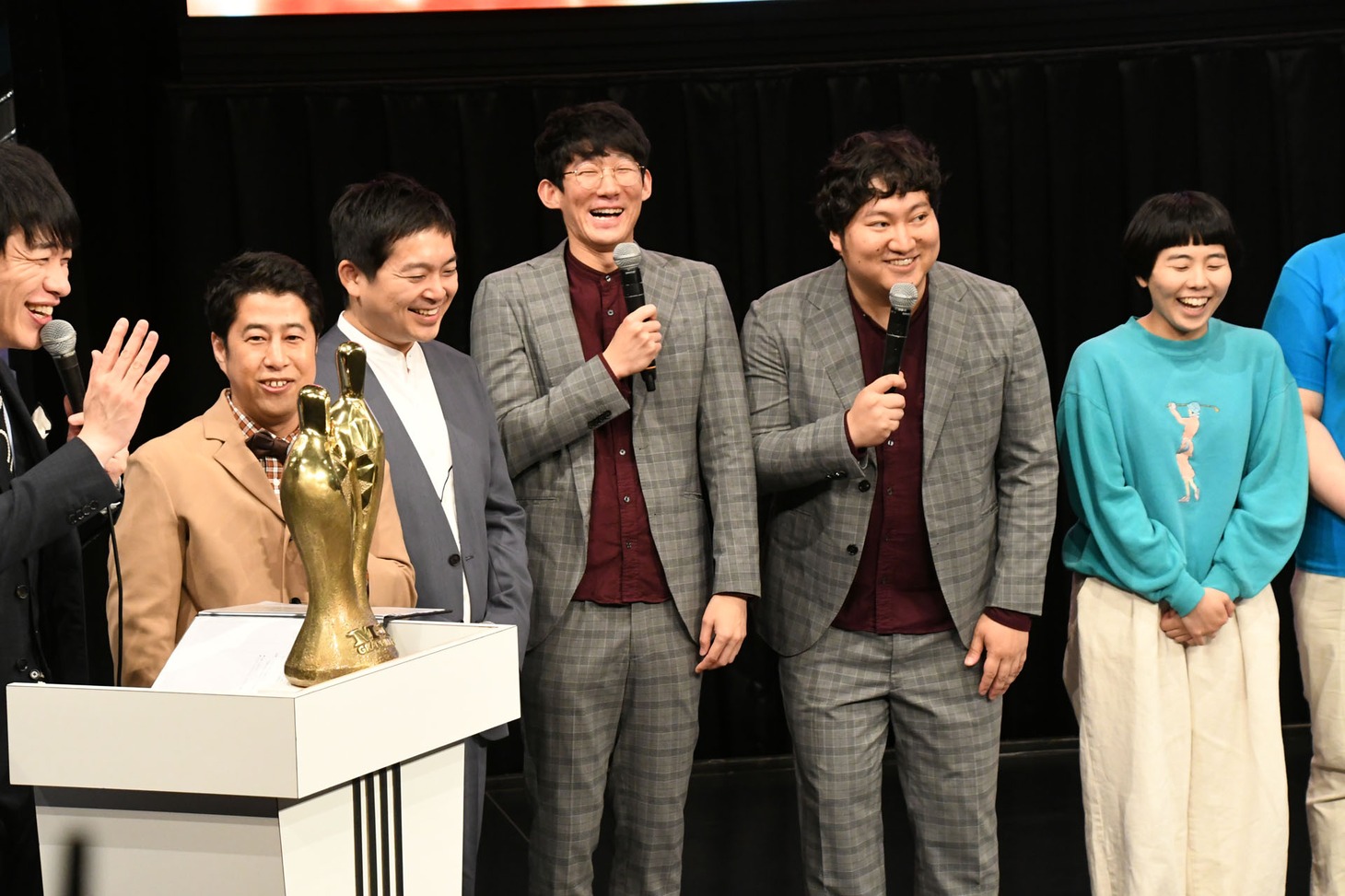 「M-1グランプリ2023」開催記者会見の様子。
