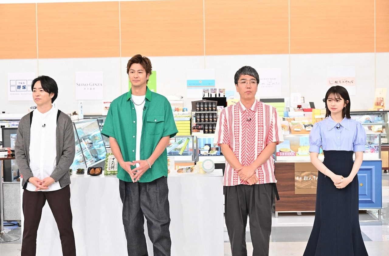 「櫻井チーム」の（左から）櫻井翔、速水もこみち、おぎやはぎ小木、桜田ひより。(c)TBS