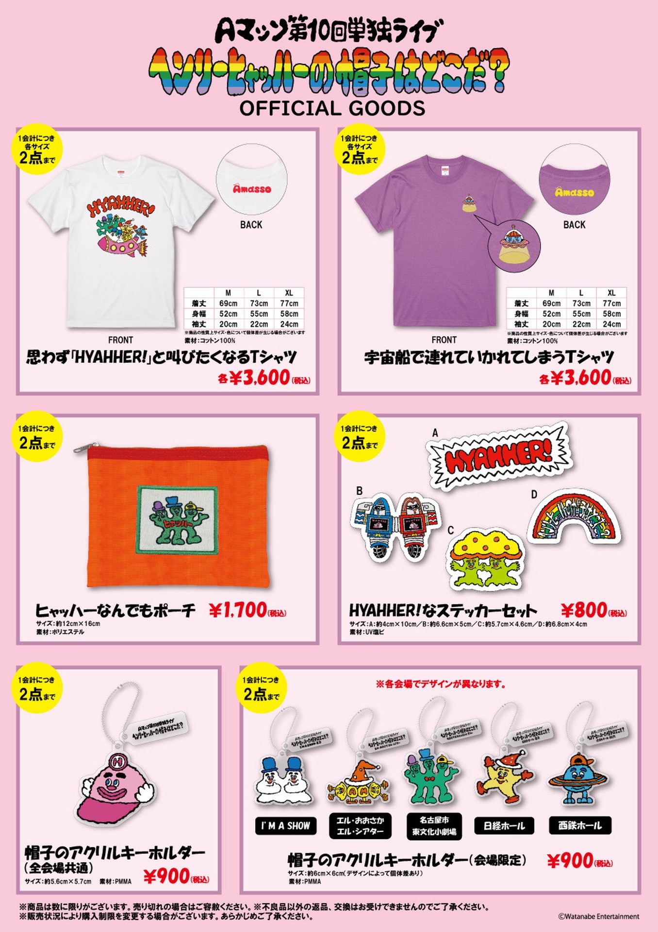 「ヘンリー・ヒャッハーの帽子はどこだ？」の会場で販売されているグッズ。