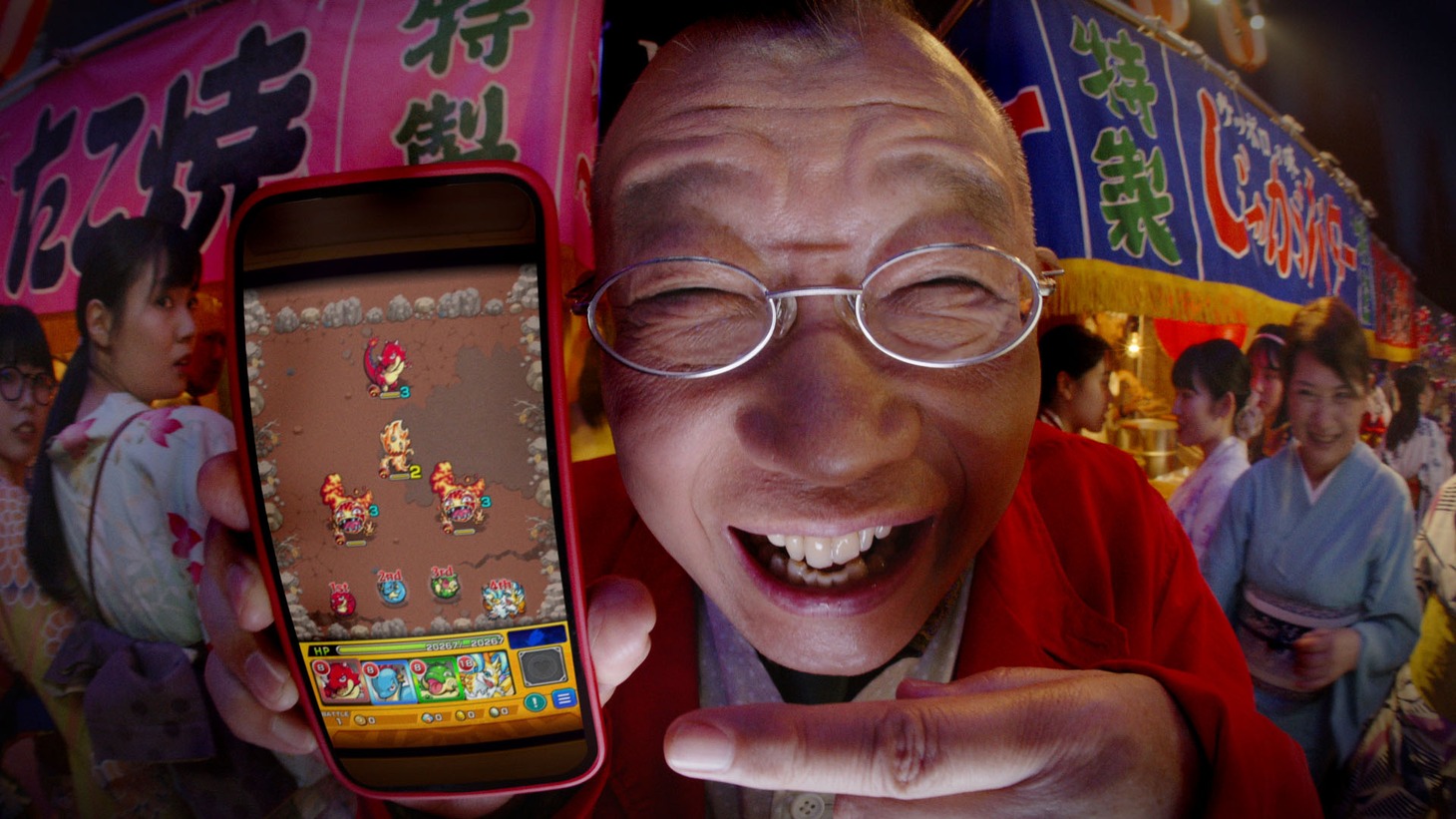 CM「怖いよモンスト！『お祭りやねんから』編」のワンシーン。