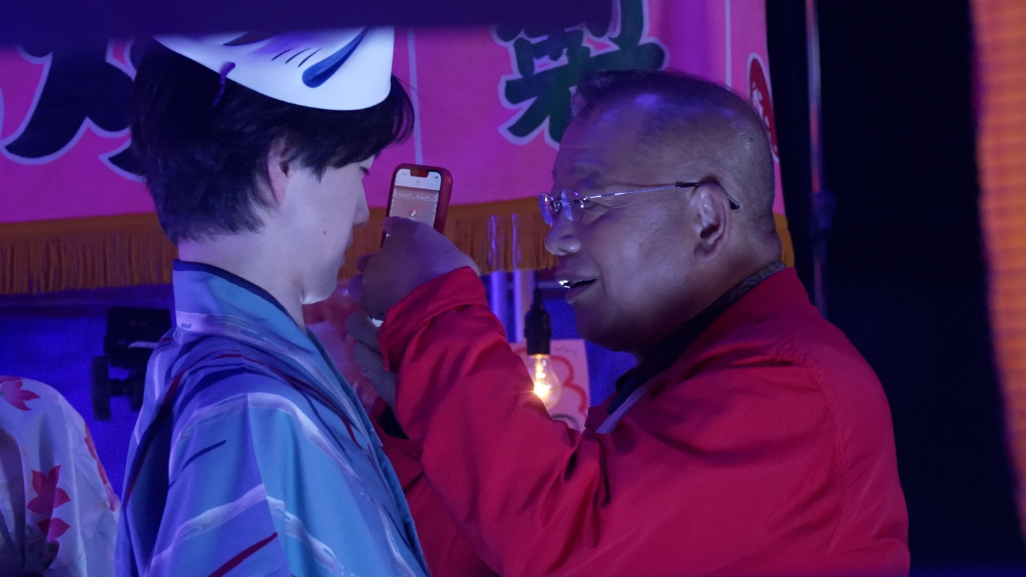 CM撮影中の様子。