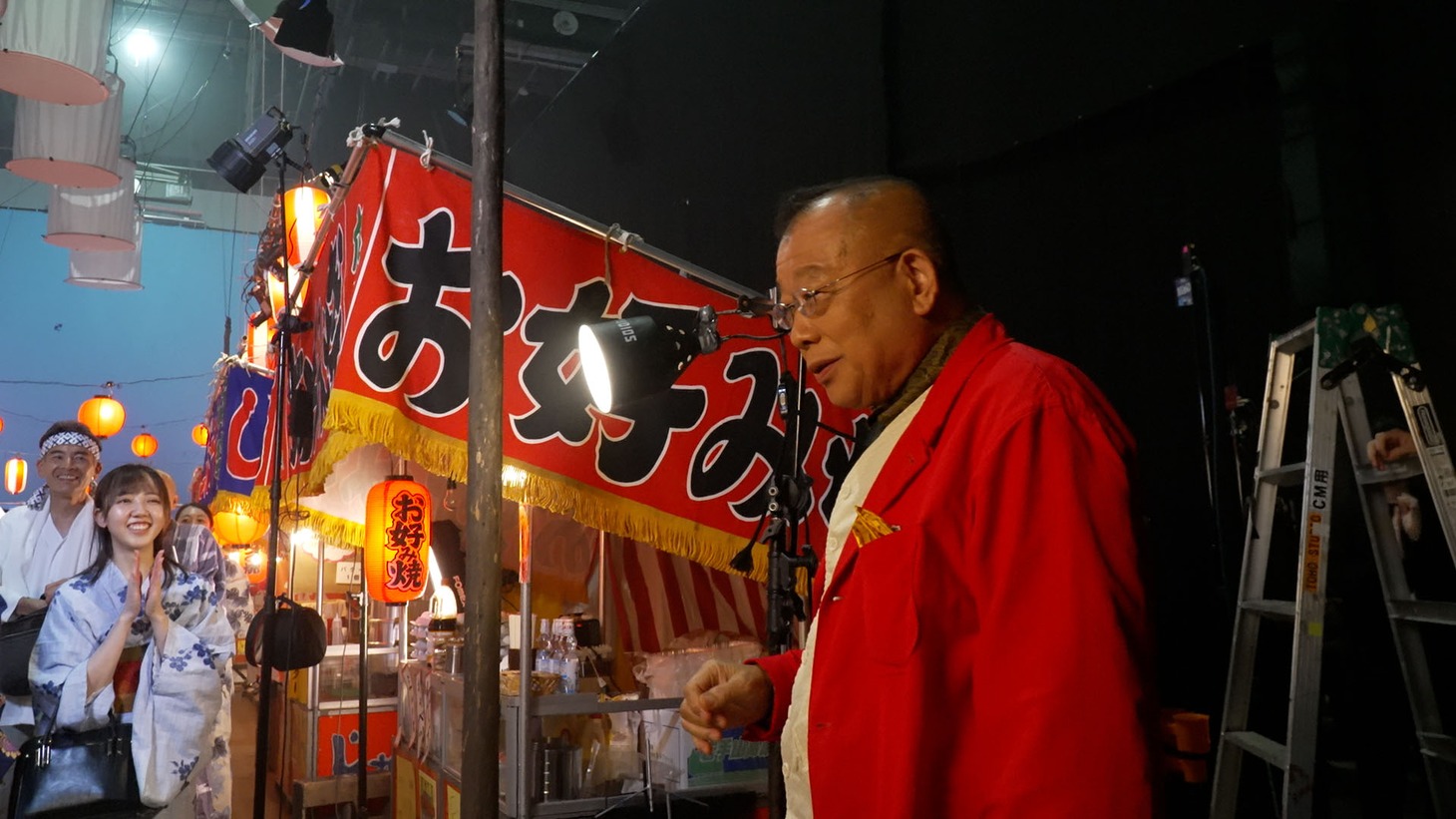 CM撮影中の様子。