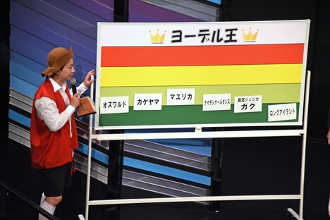 ダンビラムーチョ大原が独断で名札を上下させることで、各出場者が「ヨーデル王」にどれほど近付いているのかがわかるシステム。