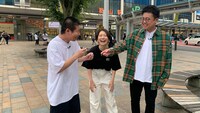 「橋本・真海子・岡田の街コース」のワンシーン。(c)福島中央テレビ