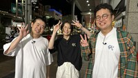 左から岡田康太、鈴木真海子、銀シャリ橋本。(c)福島中央テレビ
