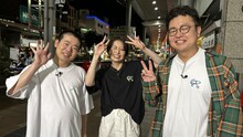 左から岡田康太、鈴木真海子、銀シャリ橋本。(c)福島中央テレビ