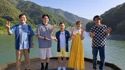 左からアインシュタイン、ナインティナイン岡村、渋谷凪咲、藤井流星。(c)関西テレビ