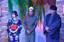 怪談を披露する（左から）山口綾子、ガンジー横須賀、ありがとう・ぁみ。