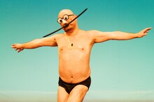 誇張モノマネを披露するハリウッドザコシショウ。（撮影：二瓶 彩）