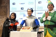 左から井上咲楽、レインボー池田、レインボー・ジャンボたかお。