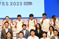 「Warai Mirai Fes 2023 Road to EXPO 2025」クロージング記者会見の様子。