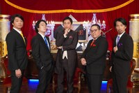 左からさや香・新山、令和ロマン・高比良くるま、チュートリアル徳井、ネルソンズ・和田まんじゅう、真空ジェシカ川北。(c)カンテレ