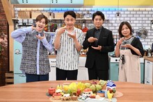 「朝メシまで。2時間SP」に出演する（左から）ウエンツ瑛士、アンジャッシュ児嶋、上川隆也、大久保佳代子。(C)テレビ朝日