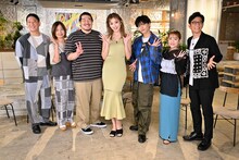 左からサバンナ高橋、大久保佳代子、一ノ瀬ワタル、ゆうちゃみ、佐藤大樹、高橋みなみ、アンタッチャブル柴田。(c)MBS