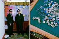 さらば青春の光を起用した「Sourcream麻雀倶楽部」のキービジュアル。