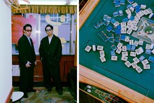 さらば青春の光を起用した「Sourcream麻雀倶楽部」のキービジュアル。