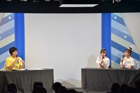 左から、ザ・ギース尾関、広本瑠璃、中山夏月姫。