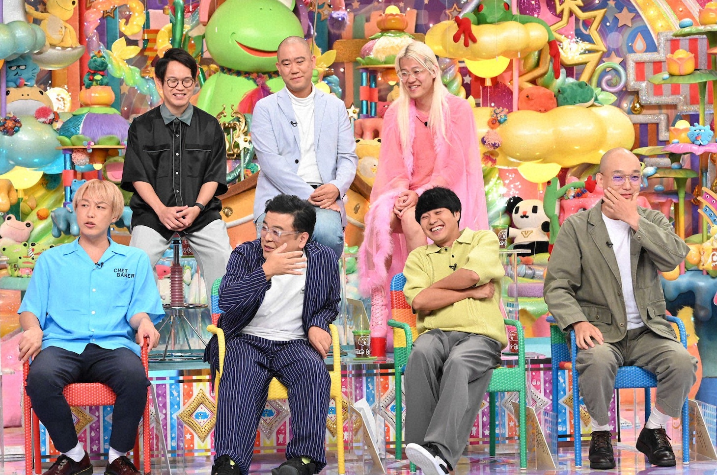 「アメトーーク！」に「令和の好感度低い芸人」として出演する（前列左から）お見送り芸人しんいち、とろサーモン久保田、さらば青春の光・東ブクロ、みなみかわ、（後列左から）インディアンスきむ、コロコロチキチキペッパーズ・ナダル、ZAZY。(c)テレビ朝日