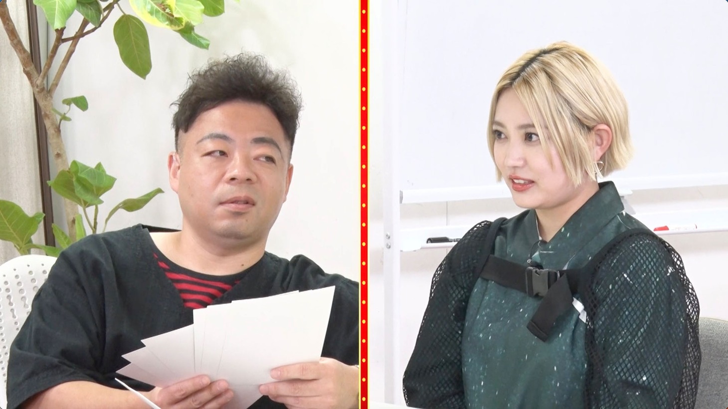 千鳥・大悟の手により、ナメられないメイクを施したダイアン・ユースケ（左）と柏木ひなた（右）。