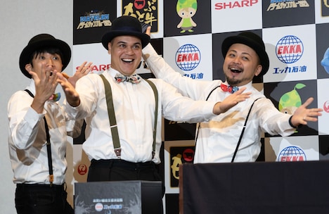 「お笑いバイアスロン ドリームチャンプルー2023」ネタ順抽選会の様子。