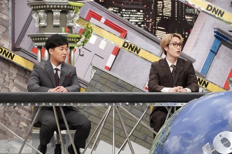 左から、四千頭身・後藤、藤原樹。(c)フジテレビ