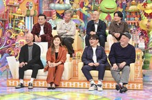 「アメトーーク！」に「意外に仲いい芸人」として出演する（前列左から）バイきんぐ小峠＆ヒコロヒー、ずん飯尾＆野性爆弾くっきー！、（後列左から）とろサーモン久保田＆スピードワゴン小沢、みなみかわ＆相席スタート山添。(c)テレビ朝日
